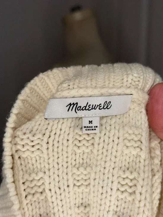 Madewell Cream Knit Sleeveless Sweater Vest medium - Picture 7 of 7